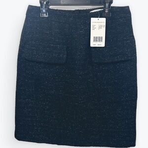 Robert Rodriguez Collection Elegant Black Tweed Skirt Front Pockets Size 4